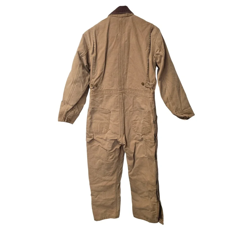 Vintage Carhartt X01 BRN Duck Canvas Insulated Coveralls Mens 40 Short Brown USA